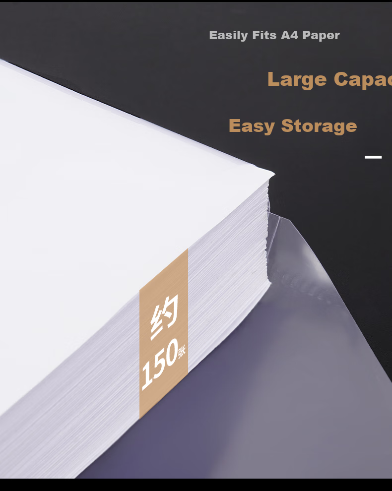 SIMAA 100-Pack A4 Button Closure Transparent File Folders, Thickened Waterproof Exam Paper Document Storage Pouches, Office File Folders, Stationery, 20880 7