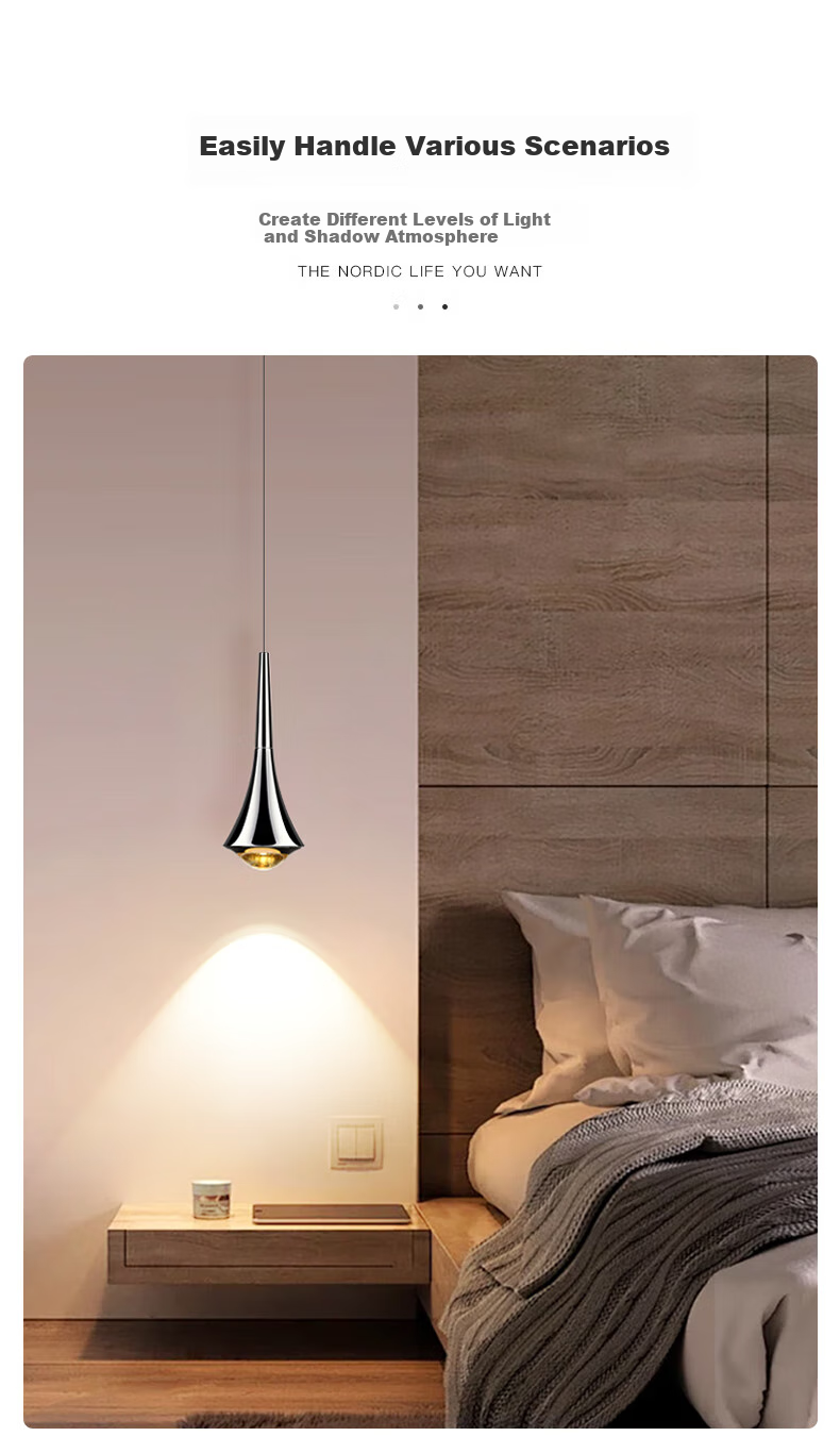 Dengling Full Spectrum Bedside Pendant Light, Modern Minimalist Bedroom Luxurious Touch Sensor Light for Living Room And Entryway 9