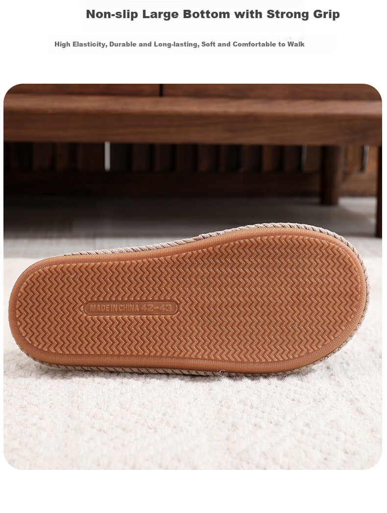 GUOLUOFEI Couple's Slippers, Men's All-Season Spring And Autumn Soft-Soled Wooden Floor Bedroom Slippers for Women, Beige, Size 36-37 5