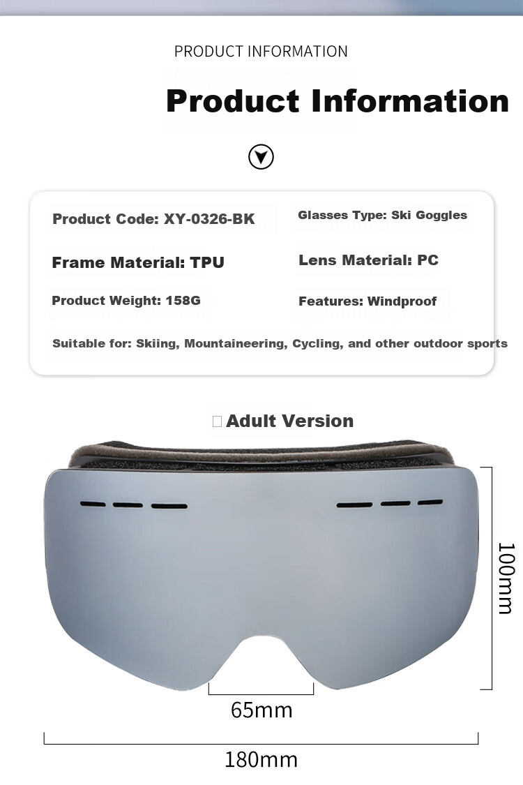 Angelamiao Polarized Double-Layer Anti-Fog Snow Goggles, Frameless, Suitable for Myopia, Windproof, Sandproof, Breathable, Outdoor Hiking, Skiing And Snowboarding Protective Eyewear 11