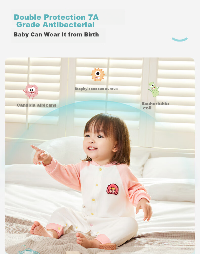 Ibaby ×outlast Space Technology Constant Temperature Onesie, PaoPaoMaTe 2 Pieces Rabbit Drum Hand 100 7