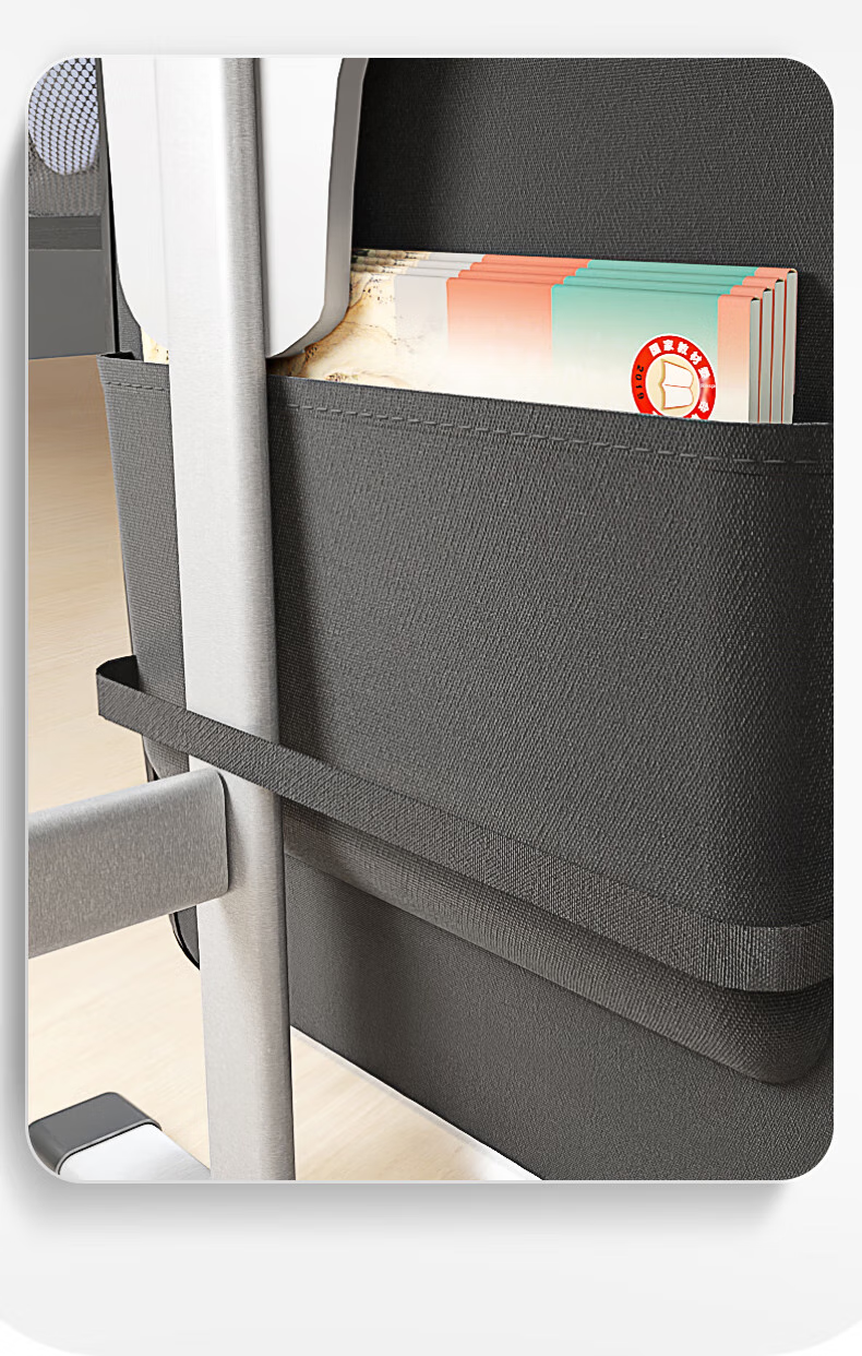Jinzhi Desk Hanging Book Bag, Thick Large Capacity Desk Side Storage Pouch for Middle And High School Students, Dustproof Organizer, Back-To Essential, 15 Compartments/black 20