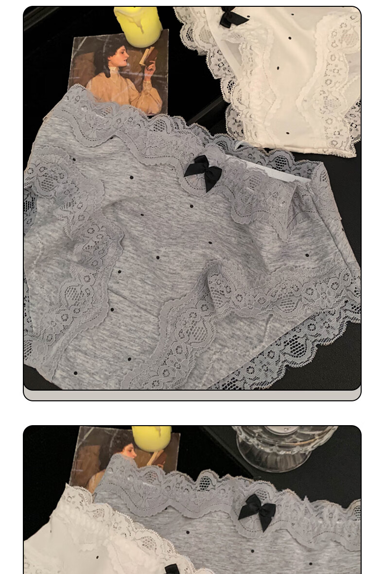 MiiOW Women's Underwear, French Sexy Low-Rise Cotton Pure Desire Style, 2025 New Sweet Lace Design for Ladies 2