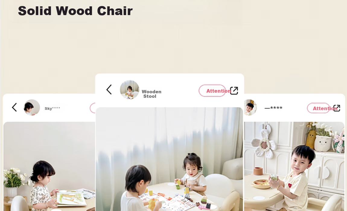 Yuelianggushi LUNASTORY Baby Desk And Chair, Children's Study Table, Chubby Table, Montessori Small Table, Peanut Table, Kindergarten-Specific Single Desk 2