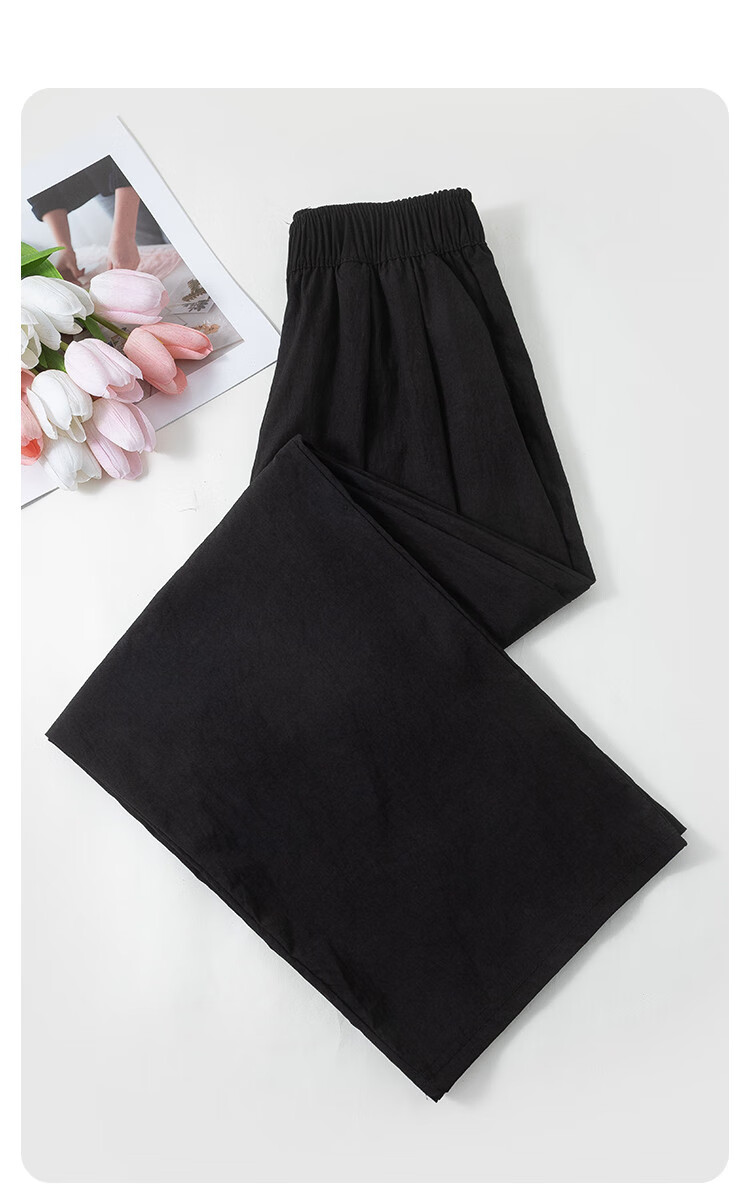Jeanswest Casual Pants for Women, Summer Trendy Loose-Fitting Draping Solid Color Versatile Yamamoto Wide-Leg Pants, Pink, Size L 23