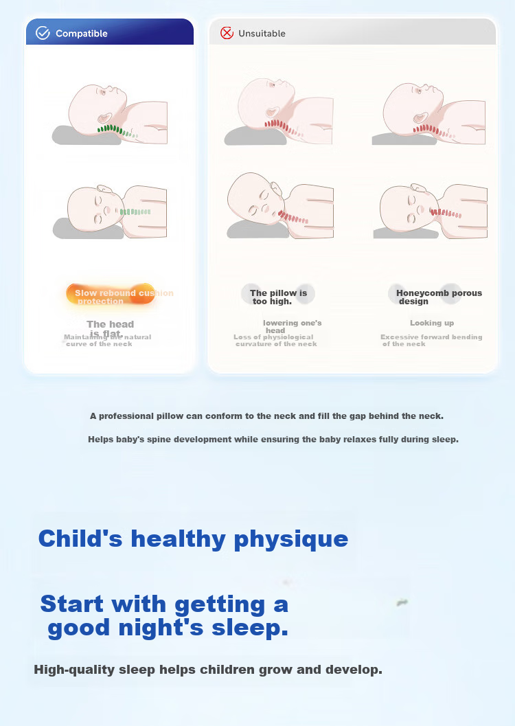 JOYNCLEON Children's Pillow for Ages 3-8, Neck Support Pillow, Sweat-Absorbing, Breathable, Shaping Growth Pillow, 3-6cm Jyp164160 9