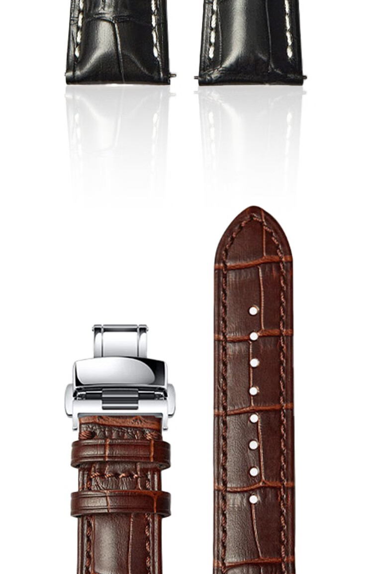 ESCASE Suitable for Huawei Watch 5 Strap, Alligator Leather GT5/4/Watch3pro/GT3pro New/Watch4pro/D Wristband, Butterfly Clasp, 46/48 Dial, Brow 6