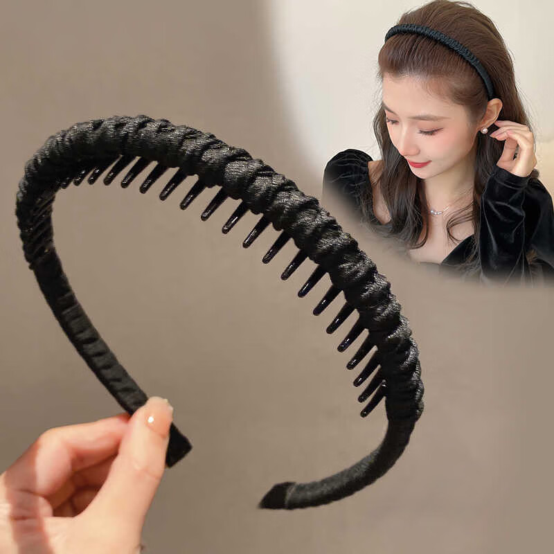 Huangjiamima Headband for Women, Elegant Hair Accessory for Going Out, High Crown Trendy Princess Style, Student Hair Clip with Teeth, Non-Slip Desig