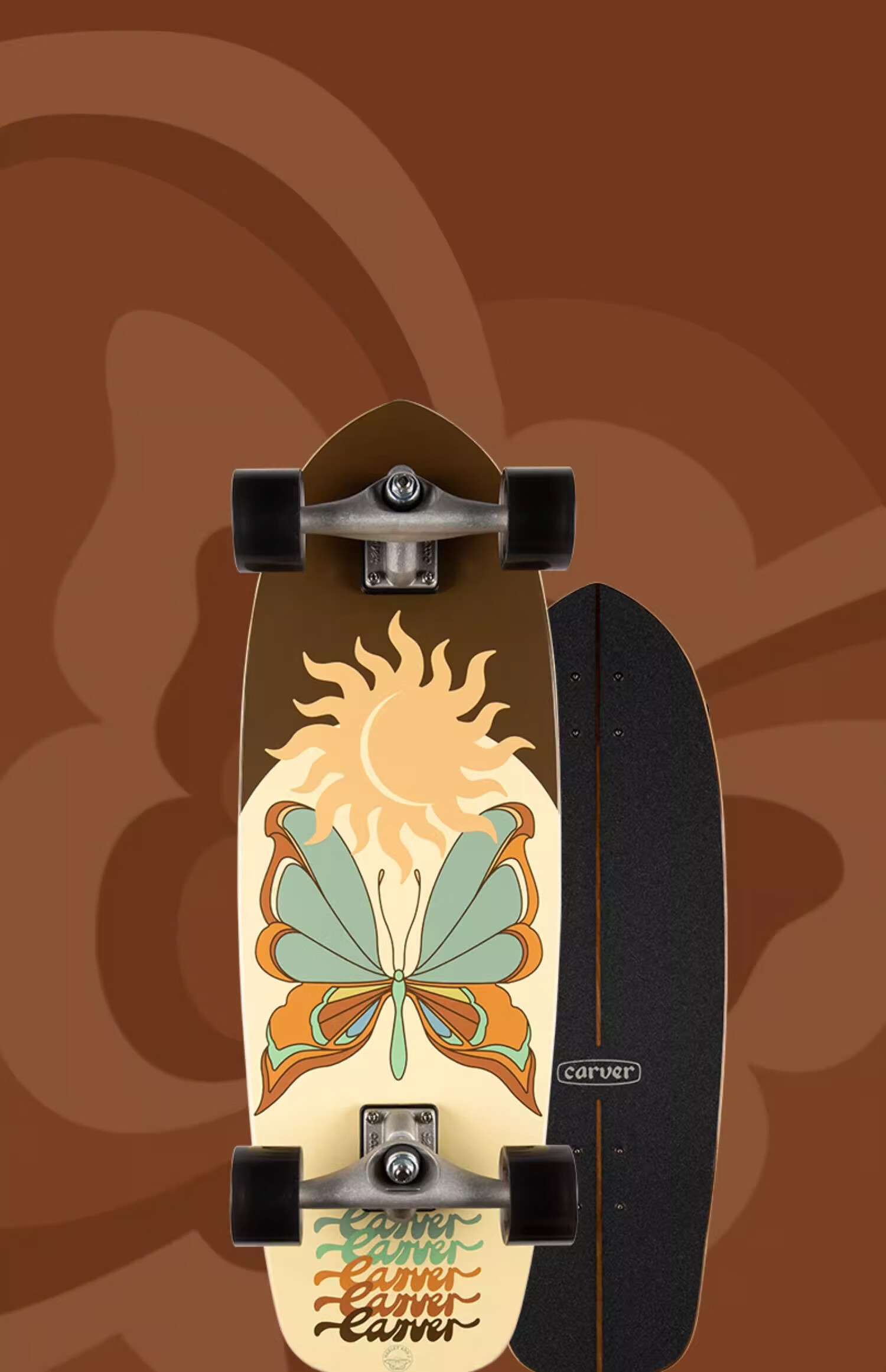 Carver Land Surfboard [Gift Box Edition], Artist Collaboration Land Surfboard "Butterfly", 29.5 Inch Cx4pu Bridge 6