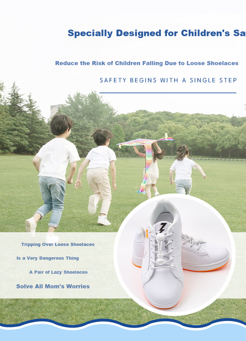 FOOTOPPO Children's Lazy Slip-On Shoes, Easy Elastic Loops, No-Tie Elastic Buckle, Convenient Elastic Shoe Straps 9