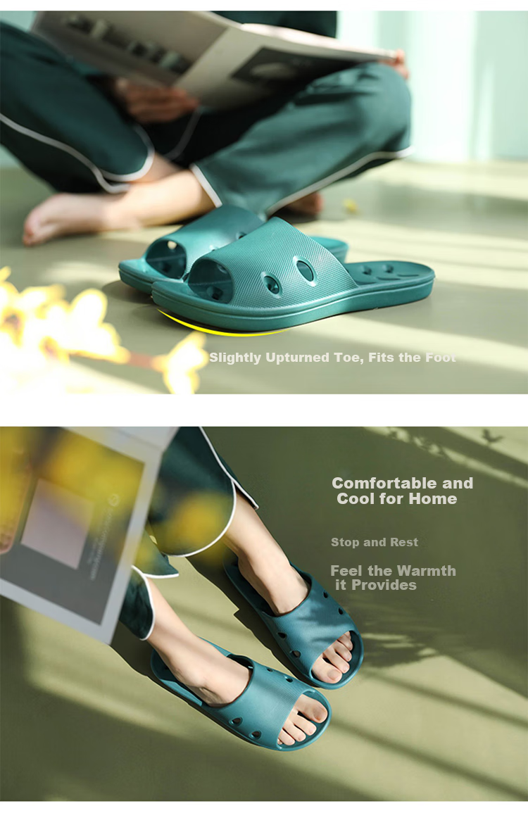 GUOLUOFEI Japanese-Style Slippers for Women, Summer Indoor Home Bathroom Shower Couples Quick-Drying Water-Draining Sandals for Me 2
