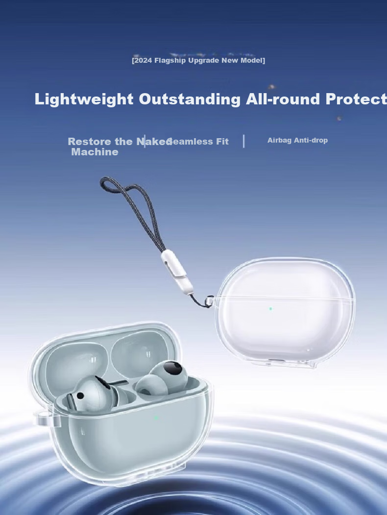 TRUST ME Transparent Protective Case for Huawei FreeBuds Pro 4, Huawei Earphones, Simple Anti-Yellowing Design, Shockproof, Anti-Loss, New Transparent Model 3