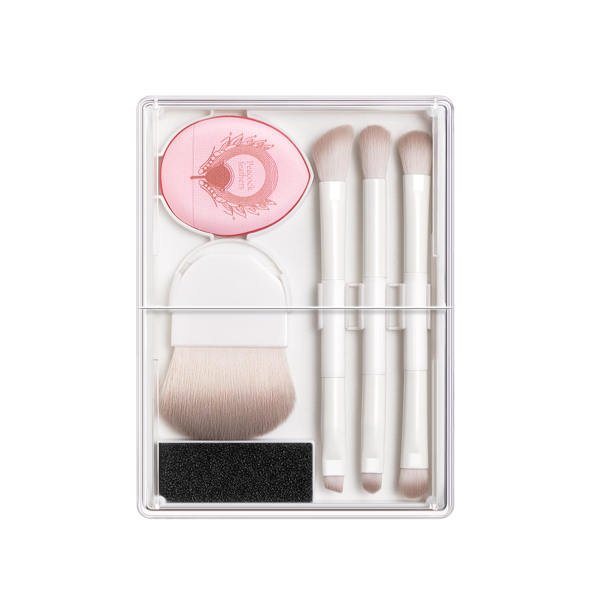 Oeiez Makeup Brush Set with Loose Powder Brush, Cloud Porcelain Push-Pull Box, Compact And Portable, Face Setting Soft And Non-Irritating, 8-I