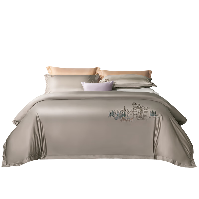 FUANNA High-End Bedding Set, Four Pieces, 120s Double-Ply Long-Staple Cotton Sateen Bedding Set, 203*229cm