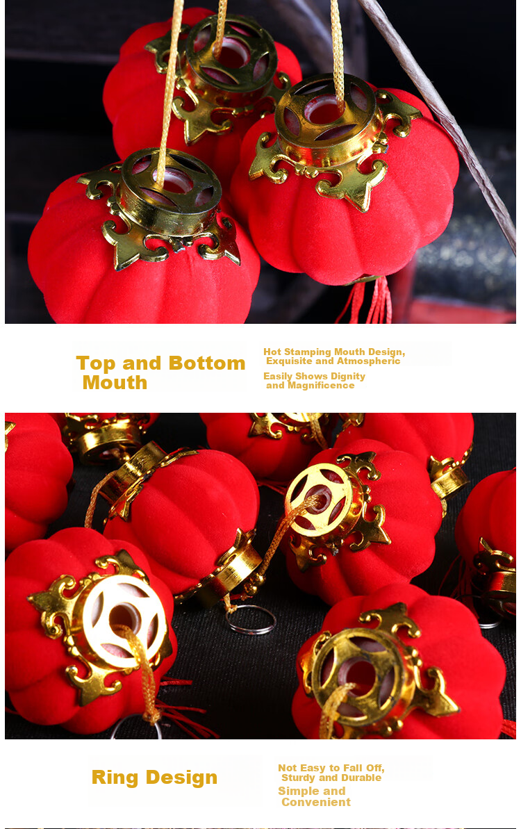 TaTanice Red Lanterns Set of 2, Year of The Horse Decoration, Housewarming Wedding Lanterns, Scene Hanging Ornaments, Festive Celebratio 4