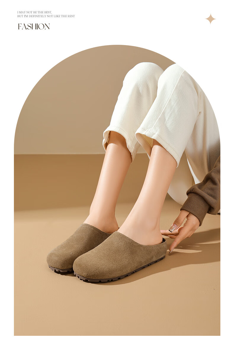 DAPHNE Women's Slip-On Shoes, Retro Style, Spring 2025 Collection, Thick-Soled Casual Closed-Toe Mules, Gray, Size 40 7