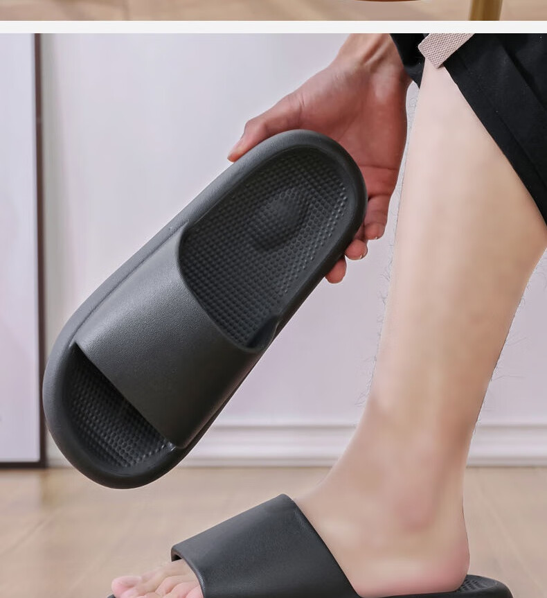 Huameijianbu Solid Color Thick Soft Sole Non-Slip Quiet Slippers, for Men And Women, Bathroom Indoor Outdoor Wear, HM616 Light Green, Size 38-39 15