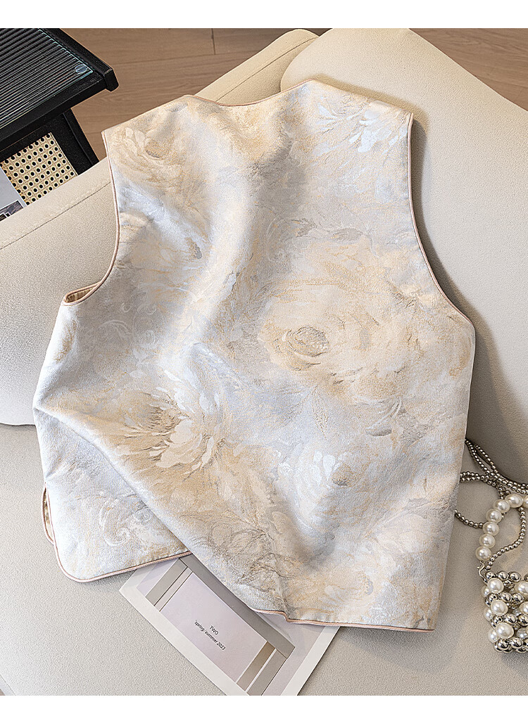 Siboshe New Chinese-Style Vest, 2026 Spring Women's Clothing, Retro Single-Breasted Round Neck Loose Style, Layered Vest 1