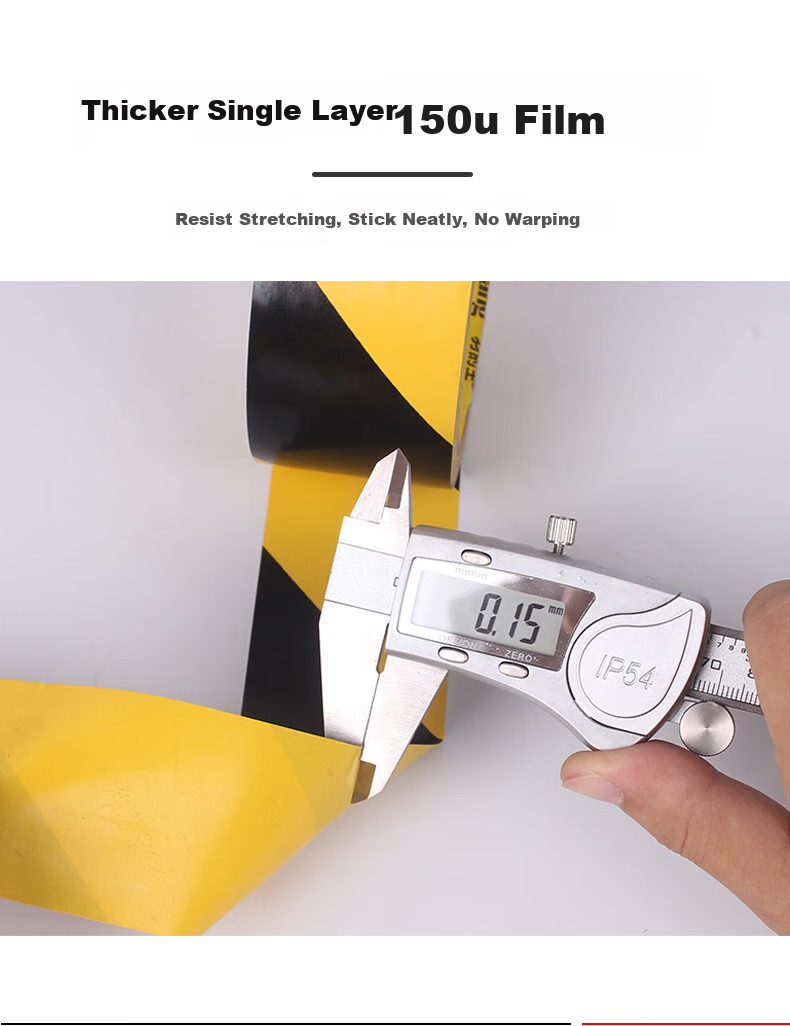 Sitoo Windproof Rice-Shaped Sticker Window, Yellow Safety Warning Tape Floor Marking Zebra Tape Floor Line PVC Caution Line Non-Stick Adhesive 48mm*20m*30 Boxes 5