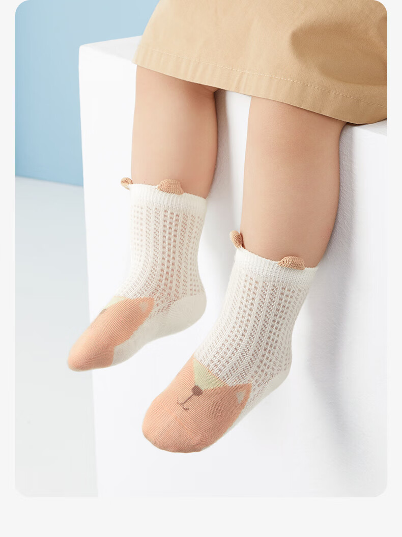 October Crystal Baby Socks Summer Mesh Boys Girls Thin Breathable Newborn Children Mid-calf Socks Class A 19