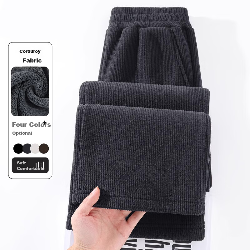 Baleno Fleece-Lined Straight-Leg Pants for Women, New Autumn And Winter 2026 Style, Thickened Warm Narrow High-Waist Wide-Leg Casual Trousers with Extra Fleece Lining 1