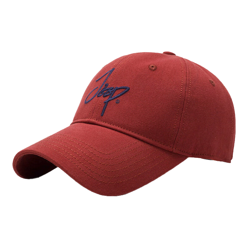 JEEP Men's Baseball Cap, Trendy Versatile Visor Hat, Sun Protection Hat for Men And Women, Wine Red
