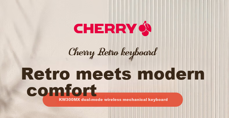 CHERRY KW300MX TKL Mechanical Keyboard, 81 Keys, New Vintage, Wireless Hot-Swappable, Compatible with MACMINI, for Gaming And Office Use, Navy Blue/gray, Brown Switches 1