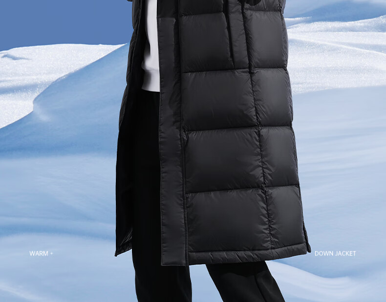 Li-Ning Long down Jacket, Table Tennis Wear, Thickened Warm Windproof Coat, Unisex Style, Black, Size M 2