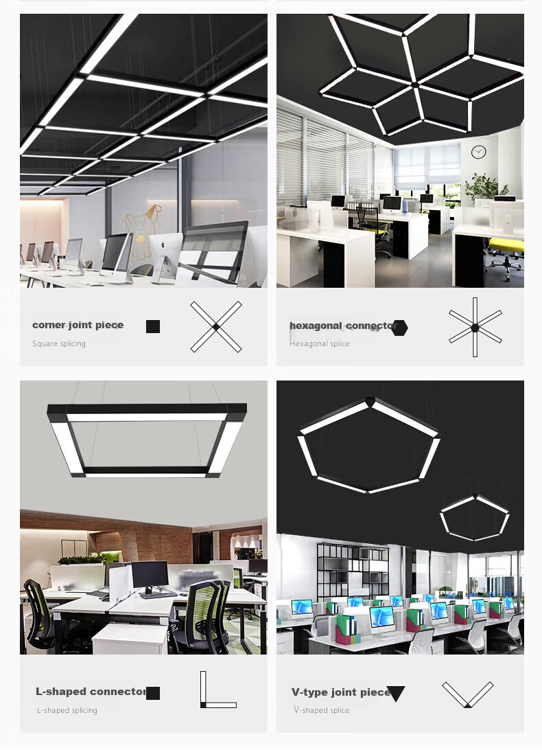 Dengling Office Pendant Light, LED Strip Light for Conference Room, Shopping Mall, Supermarket, Office Building, Flat Panel Suspended Wire Light, Studio Light 13
