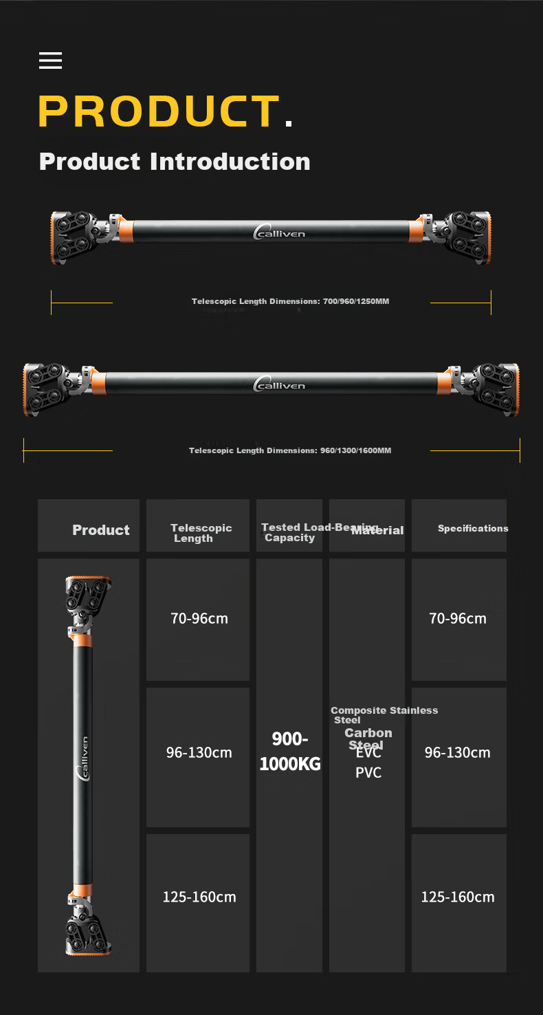 CALLIVEN Pull-Up Bar Trainer, Home Use without Drilling, Indoor Door-Mounted Hanging Bar, Fitness Equipment, 96-130cm 14