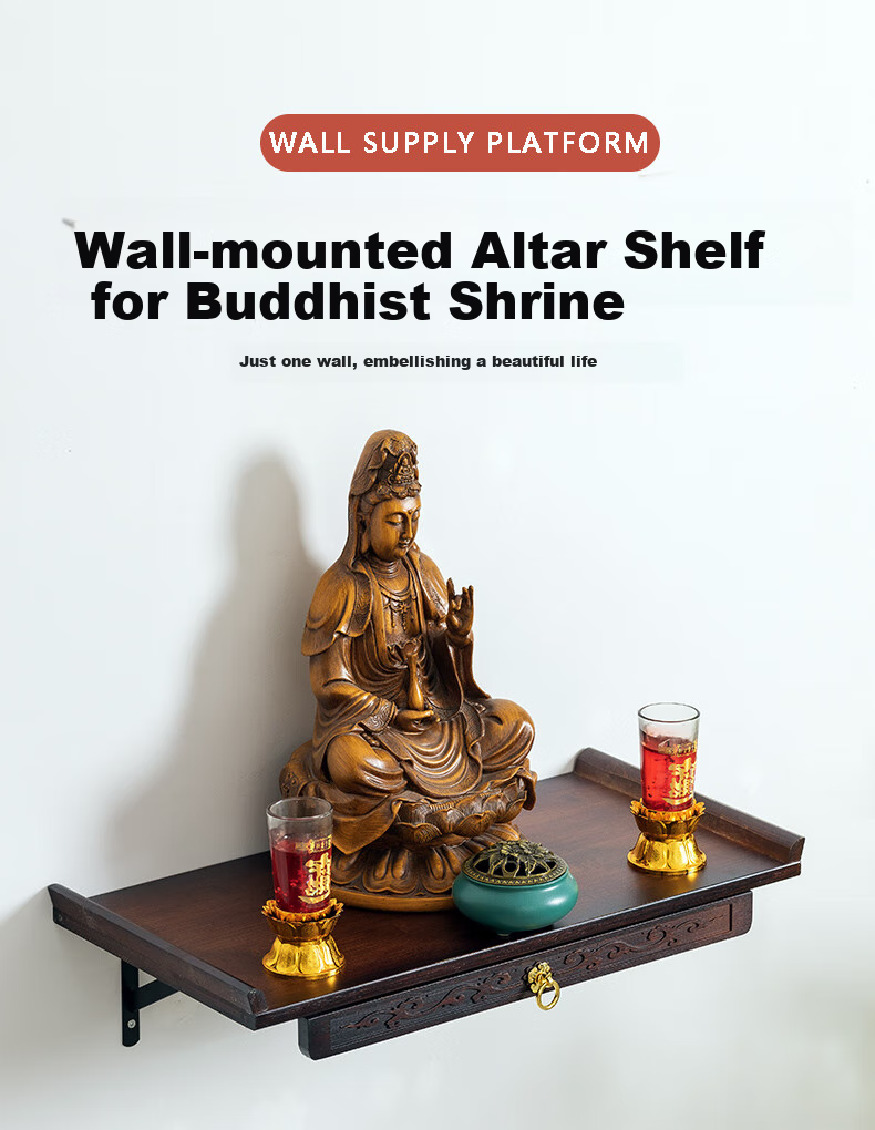 Taomengju Buddha Table New Chinese-Style Standing Cabinet, God of Wealth Cabinet, Buddha Altar Table, Incense Burner, Buddha Statues, Guan Gong Bodhisattva Altar Table, Offering Table, Storage Rack 1
