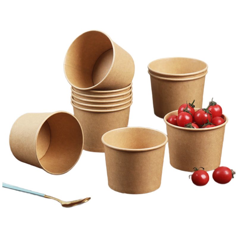 Fangcaodi Disposable Packaging Bowls, 1000ml*100 Pieces, Paper Bowls for Hot And Sour Noodles, Vermicelli, Porridge, Spicy Hot Pot, Noodles And Soup, without Lid