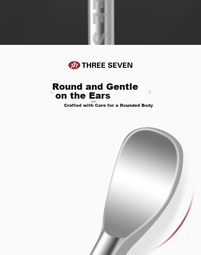 THREE SEVEN Stainless Steel Ear Pick, Spiral Ear Spoon, Ear Cleaning Tool, Ear Wax Removal Instrument, Single-Head Ear Scoop, Single Piece 452 5