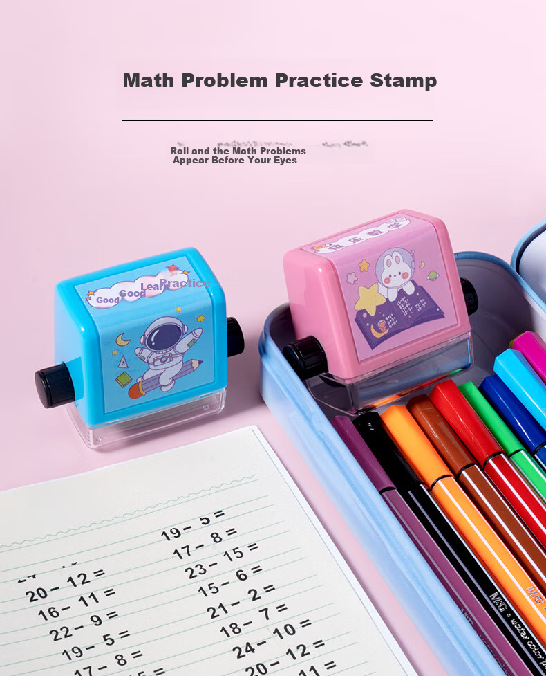 Touch Fish Addition, Subtraction, Multiplication And Division Number Stamp Math Subtraction Arithmetic Blank Fill Roller Stamp Elementary School Student Mental Math Random Question Generator Practice Tool 0-100 Arithmetic Additio 1