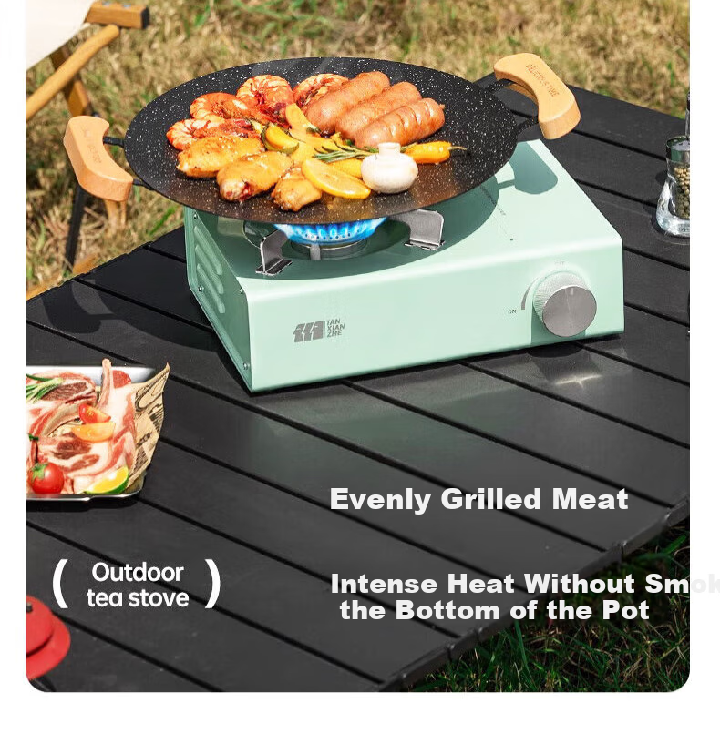 TAN XIAN ZHE Portable Camping Stove Set with Cassette Magnetic Burner, Gas Stove And Cookware 15