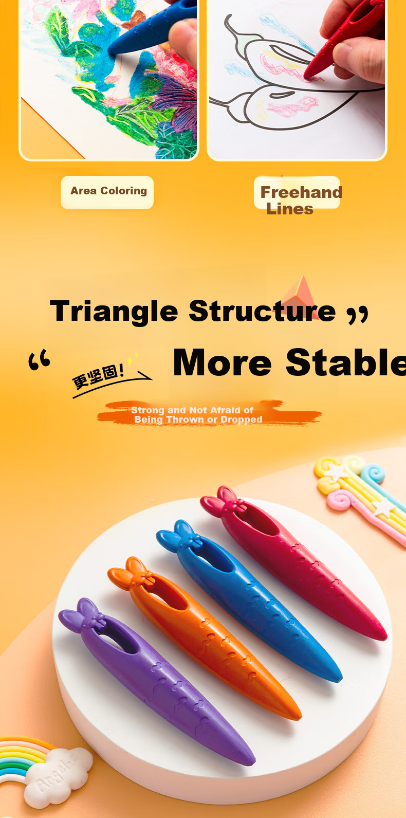 M&G Stationery, Clean Hands, Luotutu Children's Crayons, 24 Colors, Drawing Pencils, Easy to Hold for Toddlers, Not Easily Broken, Painting Colored Pens, AGM900L2 Birthday Gift 6