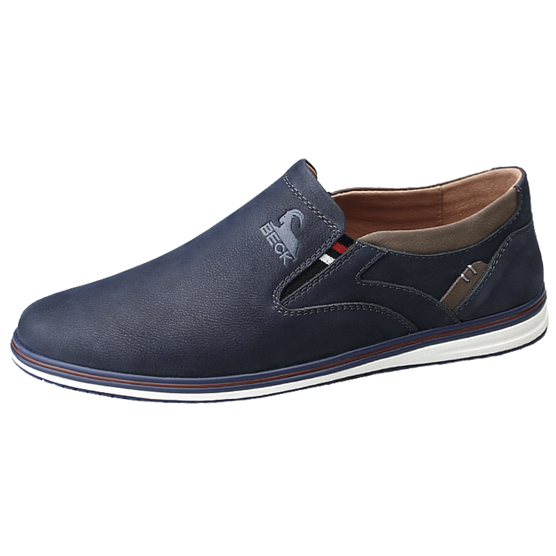 Gongyang Men's Loafers Casual Leather Shoes Business Soft Leather Soft Sole Slip-On Driving Shoes Blue Size 40