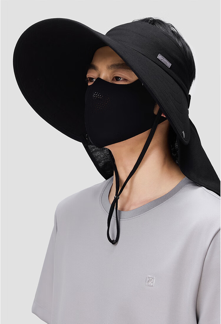 JIUMU Linen Sun Protection Hat, Men's Sun Hat, Sun Visor, Summer Hat, Face-Covering Cap, Neck-Protecting UV-Resistant Hat 16