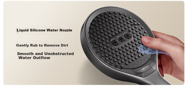 JOMOO Shower Set with Piano Key Temperature Control, Separate Shower Head IMAX Silk Rain Youth Edition 25048-695/HBS 42