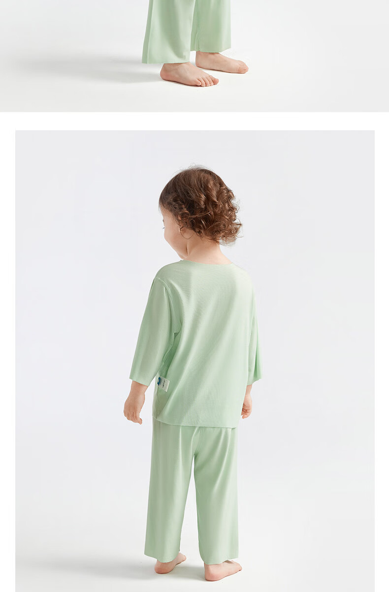 Babycare Children's Pajamas Youkesi Thin Baby Home Wear Set [Spring And Summer Style], Wind Sail Blue, Size 130 2