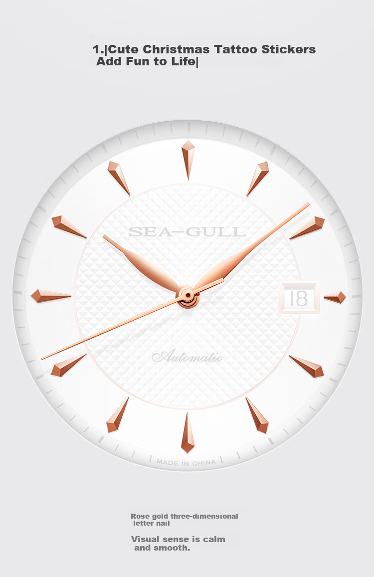 SEAGULL Automatic Mechanical Watch for Men, Simple Calendar Men's Watch, Birthday Gift for Men, National Watch 819.13.1054 35