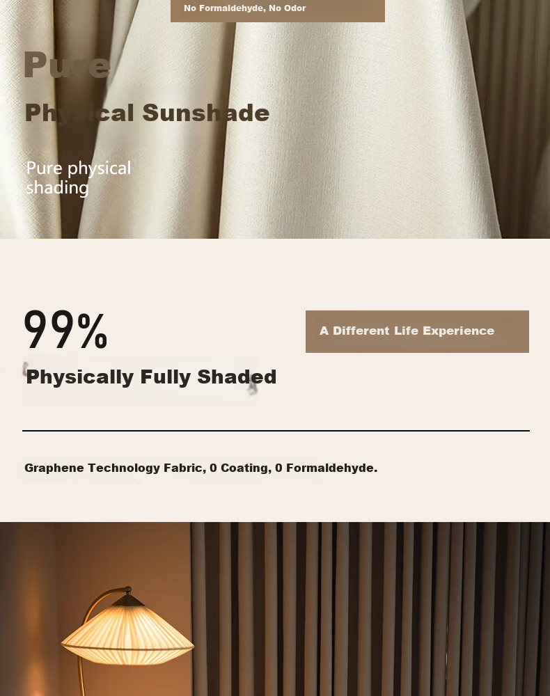Ali Curtain, No Drilling Required, Hook-Type Blackout Curtain, High Sunshade for Living Room, Finished Curtain, Width 1.3 Meters, Height 1.8 Meters 3