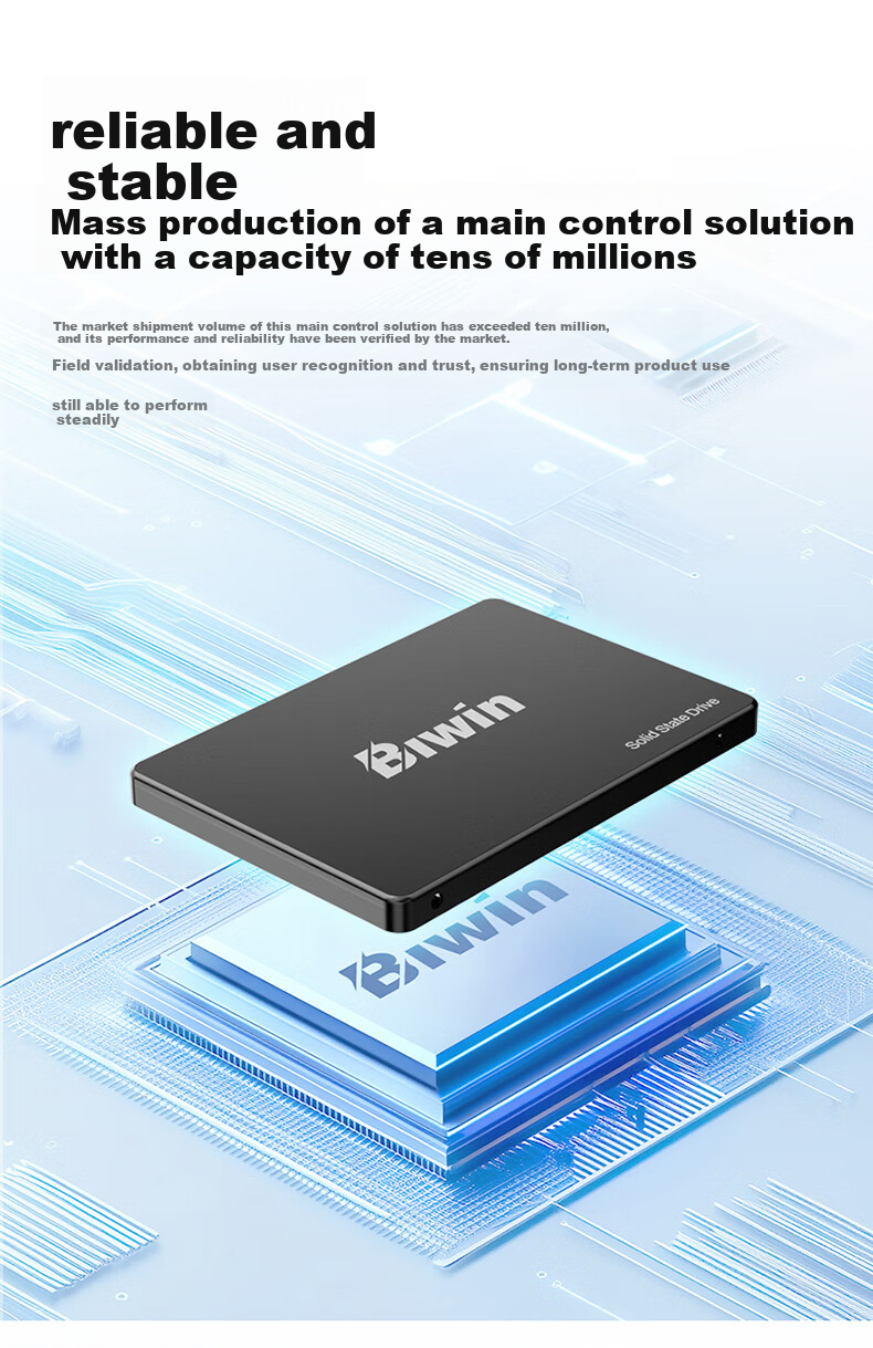 BIWIN 1TB SSD Solid State Drive, SATA 3.0 Interface, M100 Series, Read Speed 550MB/s, AI PC Computer Storage Accessory 6