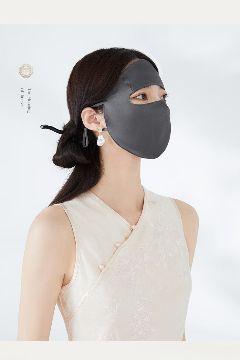 FANCET 100% Mulberry Silk Sun Protection Face Mask for Women Spring Summer Full Face UV Protection Sunshade Mask Eye Protection Facekini 16