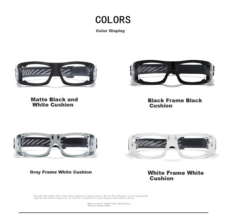 SooGree Sports Glasses for Nearsightedness, Soccer Goggles, Basketball Glasses, Anti-Fog Competition Glasses Frame, Prescription Available 9