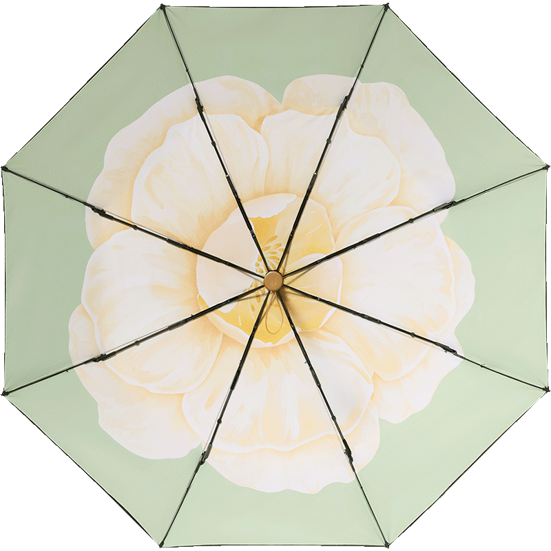Beneunder UV Protection Sun Umbrella, Foldable Double-Layer Black Gel Umbrella for Rain And Shine, BM011 Moon Mist