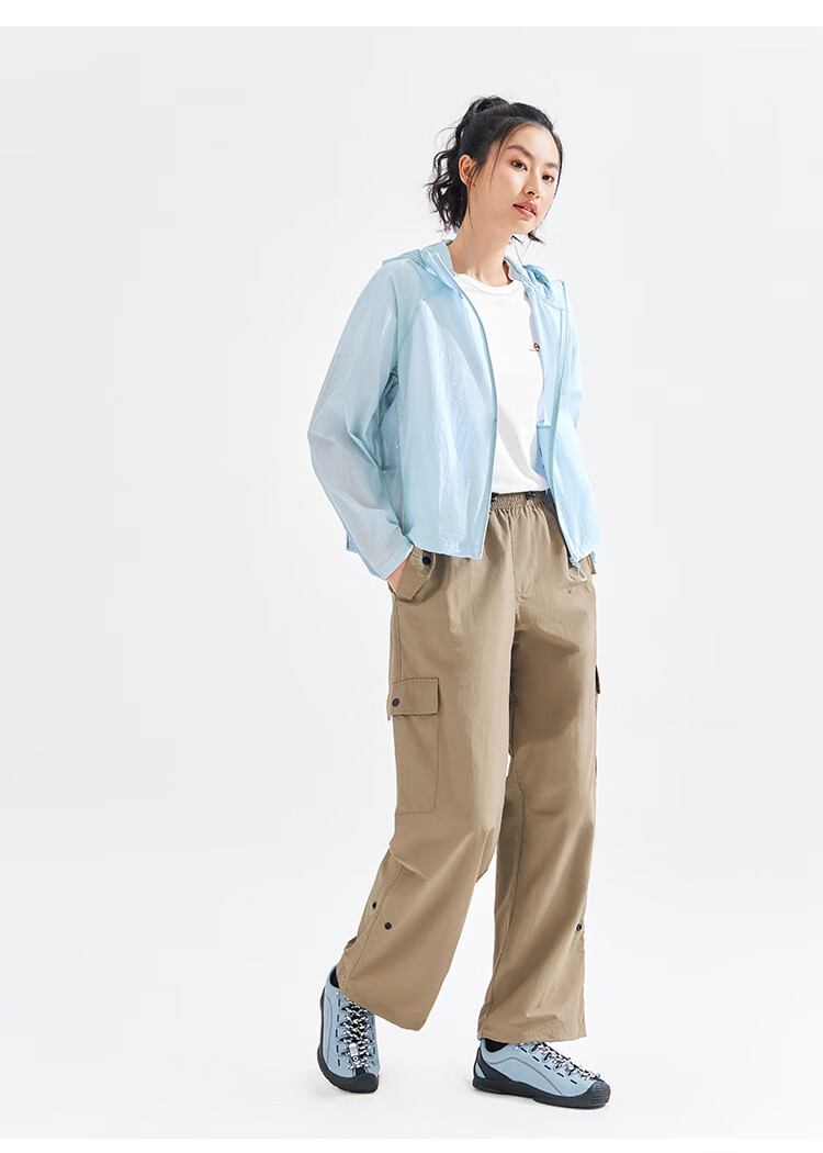Pioneer Camp Women's Summer Sun Protection Jacket, Outdoor UV-Resistant Lightweight Breathable Sun Protection Coat UPF50, Glacier Blue, Size S 15