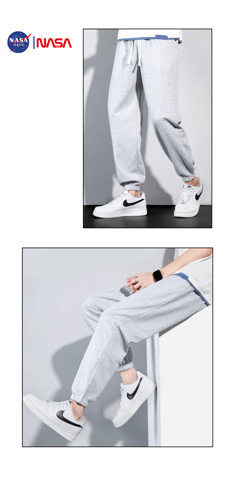 NASA GISS Casual Pants for Men, Loose Fit with Drape, Herringbone Trousers, Wide-Leg Slimming Straight Pants, Black Straight Leg, Size M 3