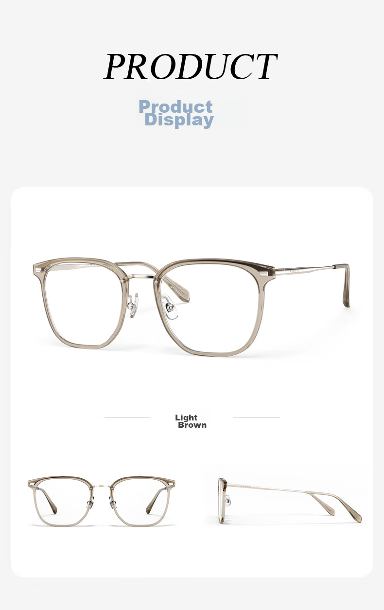 PARZIN Anti-Blue Light Radiation Glasses Frame, Fan Chengcheng Style Unisex Plain Glasses, Blue Light Blocking Protective Eyewear Gift 15838 6