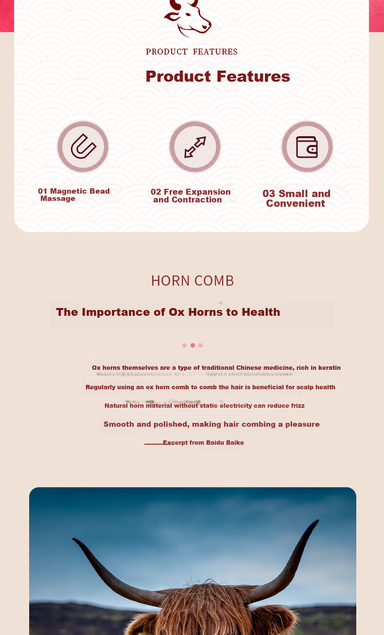 Chaojun Natural Ox Horn Back Scratcher, Self-Massage Tool, Extendable, Portable, Multifunctional, Massage Device, Gift for Mid-Autumn Festival, Practical Present for Parents, Elders, And Clients 2